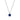 Collier mit Zirkonia Saphirblau 40+5cm Silber 925/000 rhodiniert