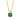 Collier mit Zirkonia grün 8x8mm Silber 925/000 vergoldet