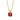 Collier mit Zirkonia rot 8x8mm Silber 925/000 vergoldet