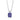 Collier mit Zirkonia tansanitfarben 8x10mm Silber 925/000 rhodiniert