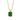Collier mit Zirkonia grün 8x10mm Silber 925/000 vergoldet