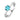 Damenring mit Zirkonia 6mm light blue Silber 925/000