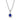 Collier mit 13 Zirkonia weiß/blau Silber 925/000 rhodiniert