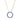 Collier Kreis mit 10 Zirkonia Saphirblau in Baguetteschliff Silber 925/000 vergoldet