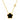Black 5-Leaf Flower Zirkon Halskette | 18K vergoldet